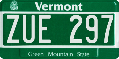 VT license plate ZUE297