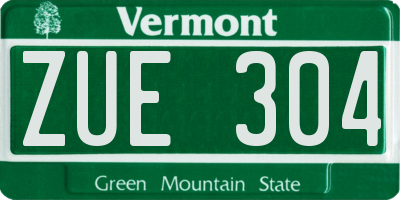 VT license plate ZUE304