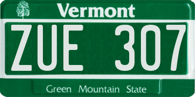 VT license plate ZUE307