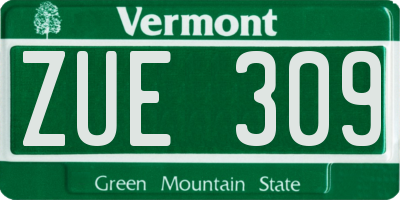 VT license plate ZUE309