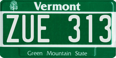 VT license plate ZUE313