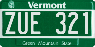 VT license plate ZUE321