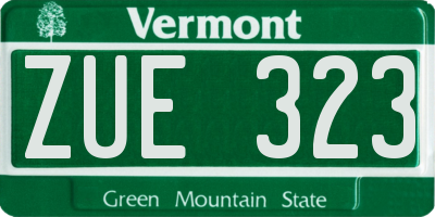 VT license plate ZUE323