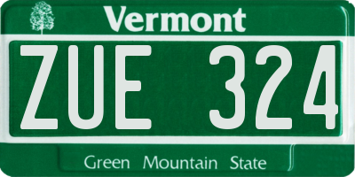 VT license plate ZUE324