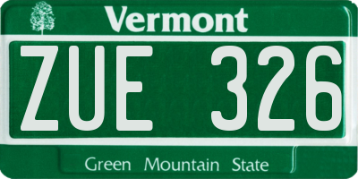 VT license plate ZUE326