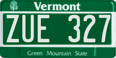 VT license plate ZUE327