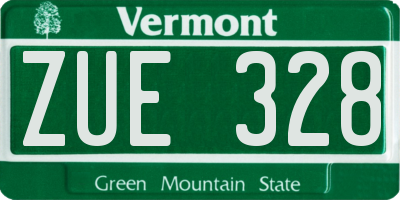 VT license plate ZUE328