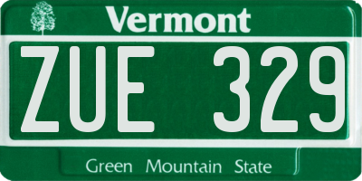 VT license plate ZUE329