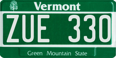 VT license plate ZUE330
