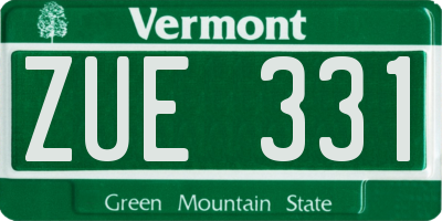 VT license plate ZUE331
