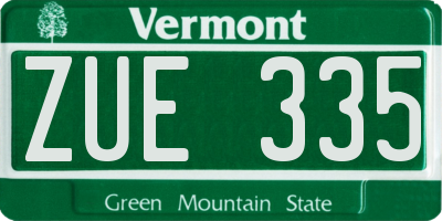 VT license plate ZUE335