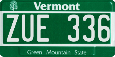 VT license plate ZUE336