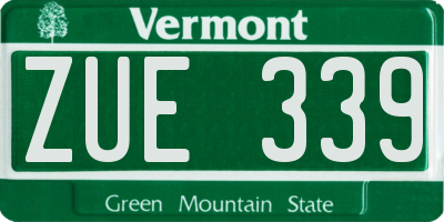 VT license plate ZUE339