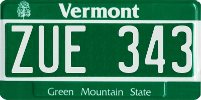 VT license plate ZUE343
