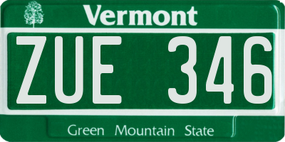 VT license plate ZUE346