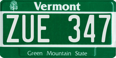 VT license plate ZUE347