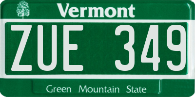 VT license plate ZUE349