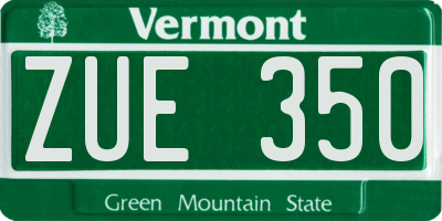 VT license plate ZUE350