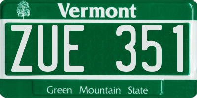VT license plate ZUE351