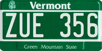 VT license plate ZUE356