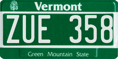 VT license plate ZUE358