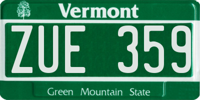 VT license plate ZUE359
