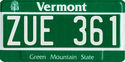 VT license plate ZUE361