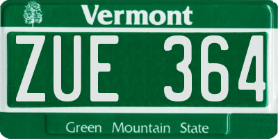 VT license plate ZUE364