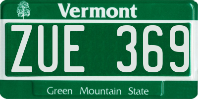VT license plate ZUE369