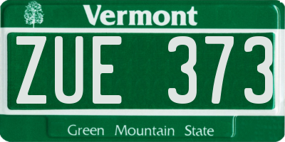 VT license plate ZUE373
