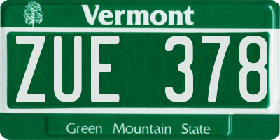 VT license plate ZUE378