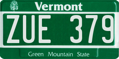 VT license plate ZUE379