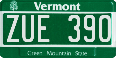 VT license plate ZUE390