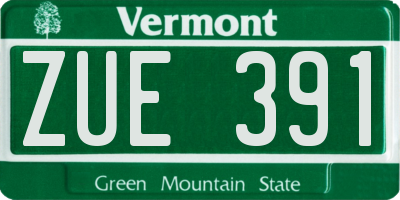 VT license plate ZUE391