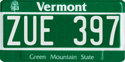 VT license plate ZUE397
