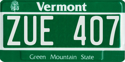 VT license plate ZUE407
