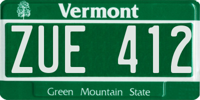 VT license plate ZUE412