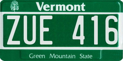 VT license plate ZUE416