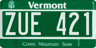 VT license plate ZUE421