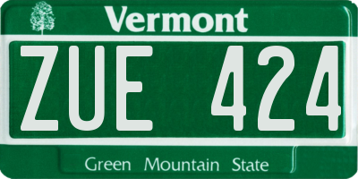 VT license plate ZUE424
