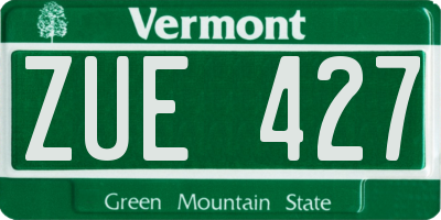 VT license plate ZUE427