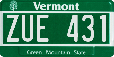 VT license plate ZUE431
