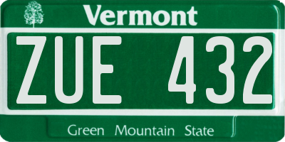 VT license plate ZUE432