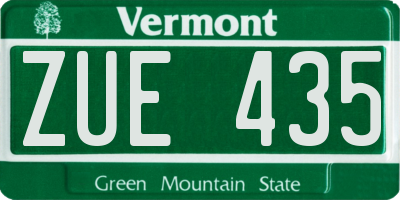 VT license plate ZUE435