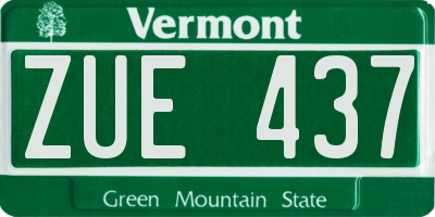 VT license plate ZUE437