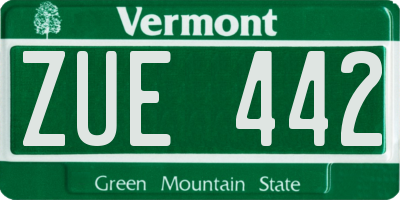 VT license plate ZUE442