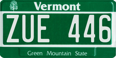 VT license plate ZUE446