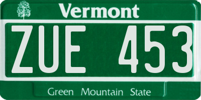 VT license plate ZUE453