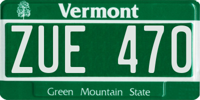 VT license plate ZUE470