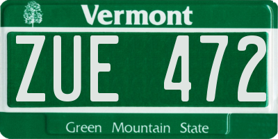 VT license plate ZUE472